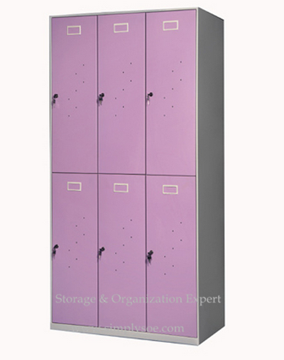 6 Door Metal Locker Cabinet Storage Gym Sports School Changing